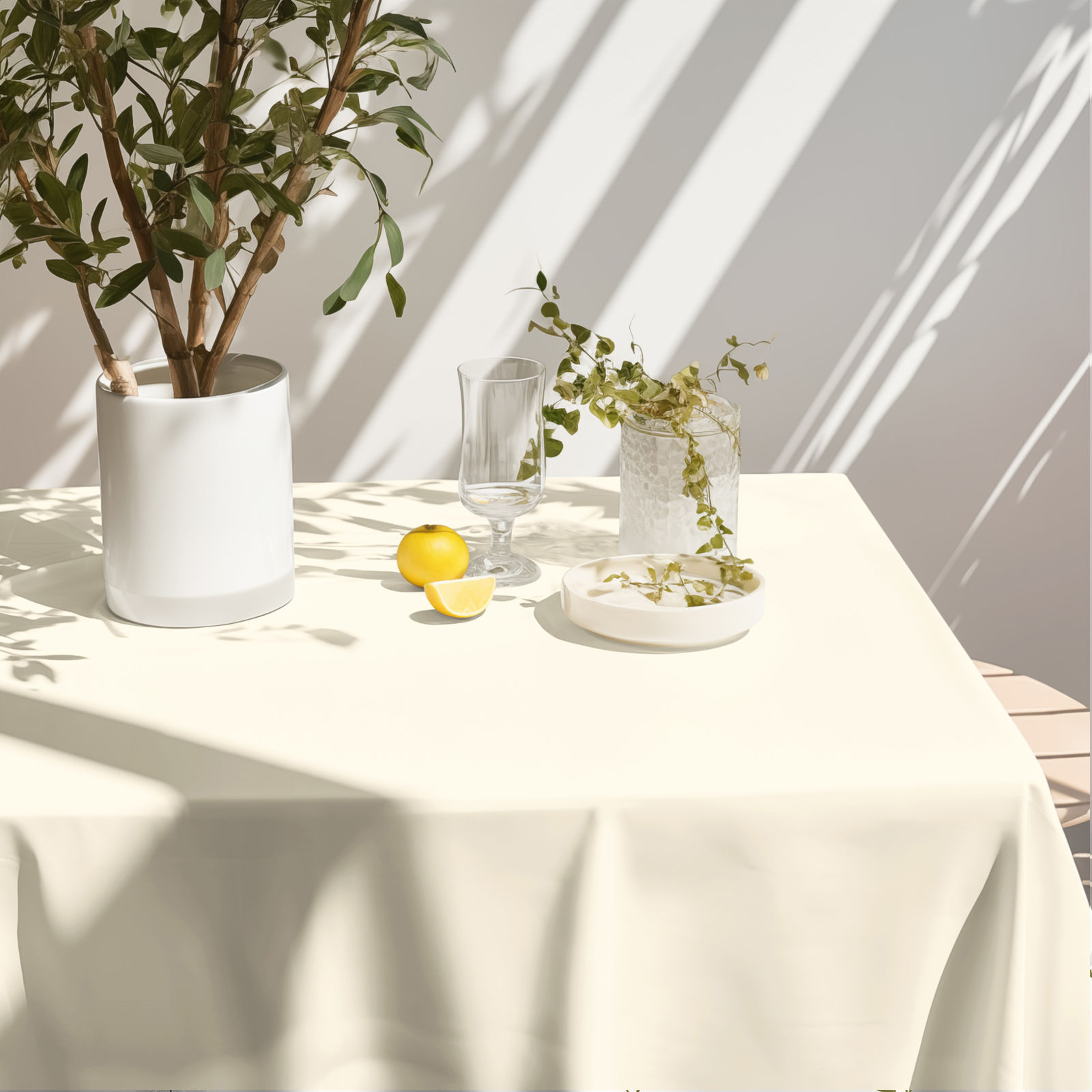 Față de masă decorativă Rongo Deluxe - crem cu luciu satinat
