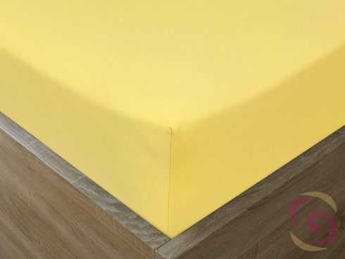 Cearceaf de pat Jersey cu elastic - galben deschis
