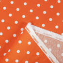 Țesătură decorativă LONETA - model 337 puncte albe pe portocaliu - lățime 140 și 280 cm