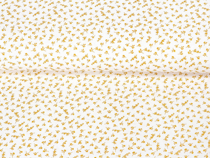 Țesătură SIMONA 100% bumbac - flori mici galbene