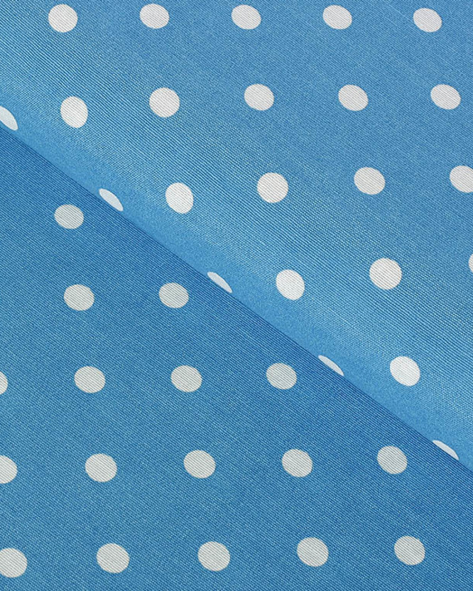 Țesătură decorativă LONETA - puncte albe pe albastru
