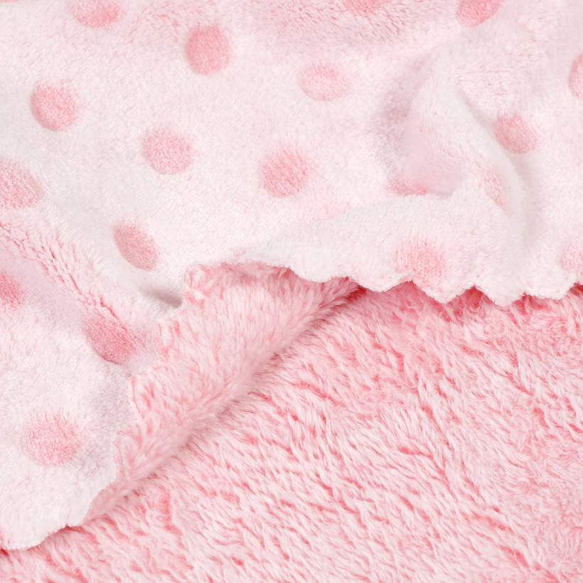 Pătură de calitate pentru bebeluși din microfibră - elefanți și buline roz