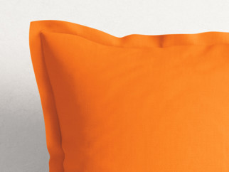 Față de pernă din bumbac cu tiv decorativ - portocalie