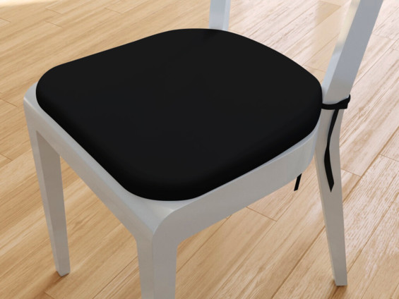 Pernă pentru scaun rotundă din bumbac 39x37cm - negru