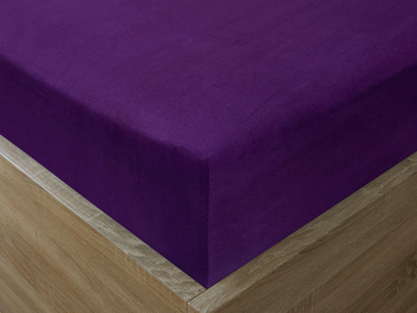 Cearceaf de pat Jersey cu elastic - violet închis