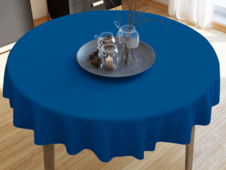 Față de masă din bumbac albastru regal - rotundă