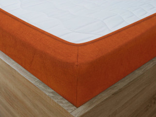 Cearceafuri de pat din terry cu elastic - cărămiziu