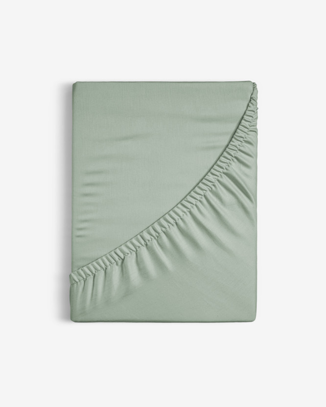 Cearceaf de pat 100% bumbac cu elastic - verde salvie