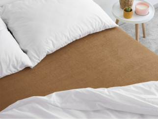Cearceafuri de pat din terry cu elastic - scorţişoară