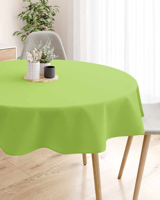 Față de masă 100% bumbac verde - rotundă