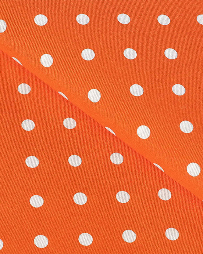 Țesătură decorativă LONETA - puncte albe pe portocaliu