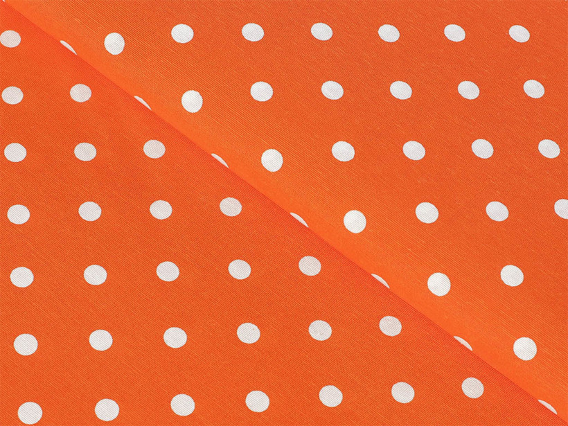 Țesătură decorativă LONETA - puncte albe pe portocaliu