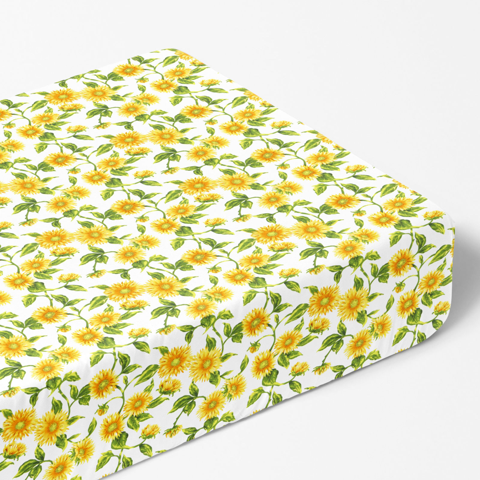 Cearceaf de pat bumbac 100% cu elastic - floarea-soarelui