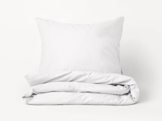 Lenjerie de pat din bumbac satinat de lux - model 0000 - albă