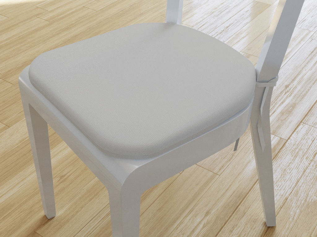 Pernă pentru scaun rotundă decorativă 39x37cm - LONETA - gri deschis