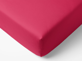 Cearceafuri de pat din bumbac cu elastic - zmeură