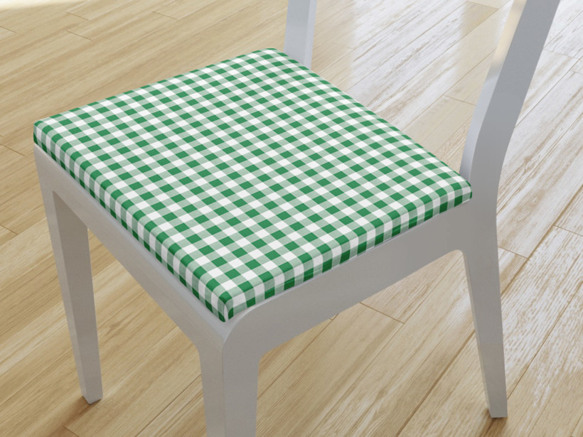 Pernă pentru scaun 38x38 cm - carouri verzi și albe
