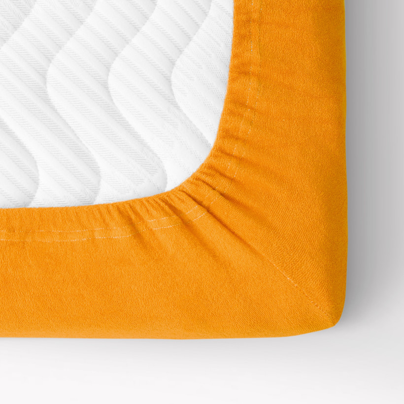 Cearceafuri de pat din terry cu elastic - portocaliu