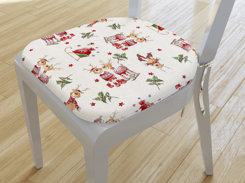 Pernă pentru scaun rotundă decorativă de crăciun 39x37cm - LONETA - model 331