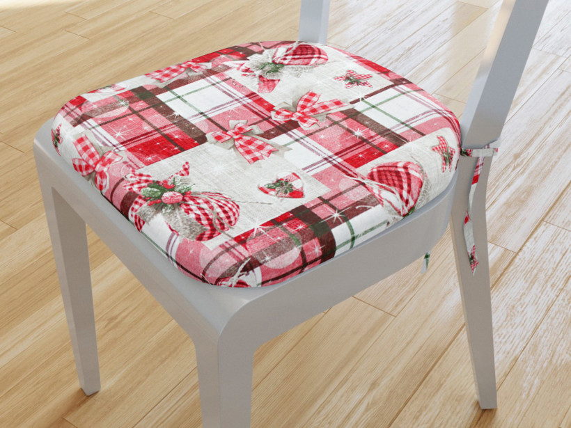 Pernă pentru scaun rotundă decorativă de crăciun 39x37cm - VERONA - model 491