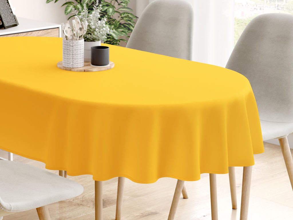 Față de masă decorativă  LONETA - galben închis - ovale starý