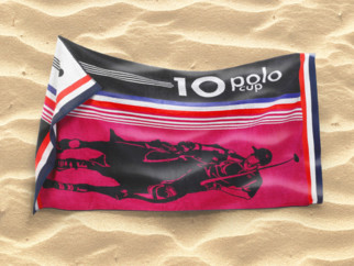 Prosop de plajă frotir POLO - roz 90x165 cm