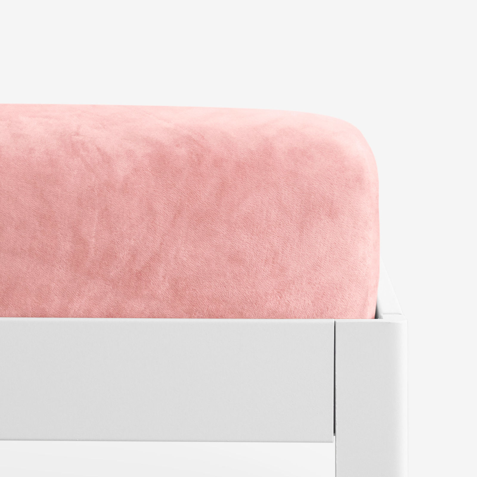 Cearceaf de pat din micropluș cu elastic - somon