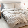 Lenjerie de pat exclusivă din in- model 001 - bej natural