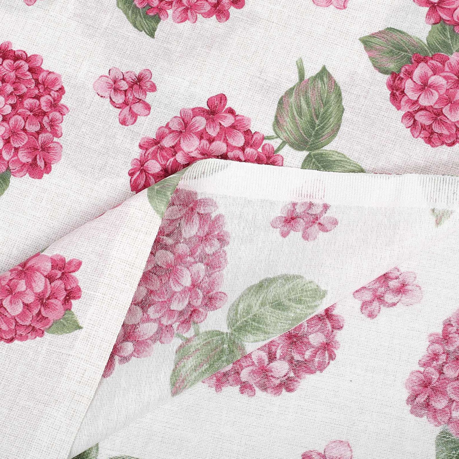 Țesătură decorativă LONETA - flori de hortensie roz