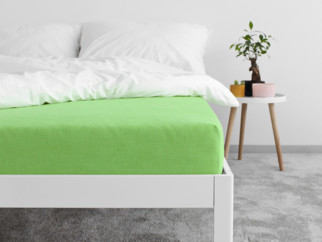 Cearceafuri de pat din terry cu elastic - verde deschis