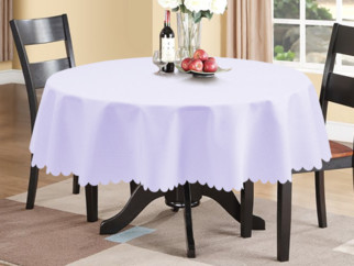 Față de masă din teflon - albă cu nuanță violet - rotundă
