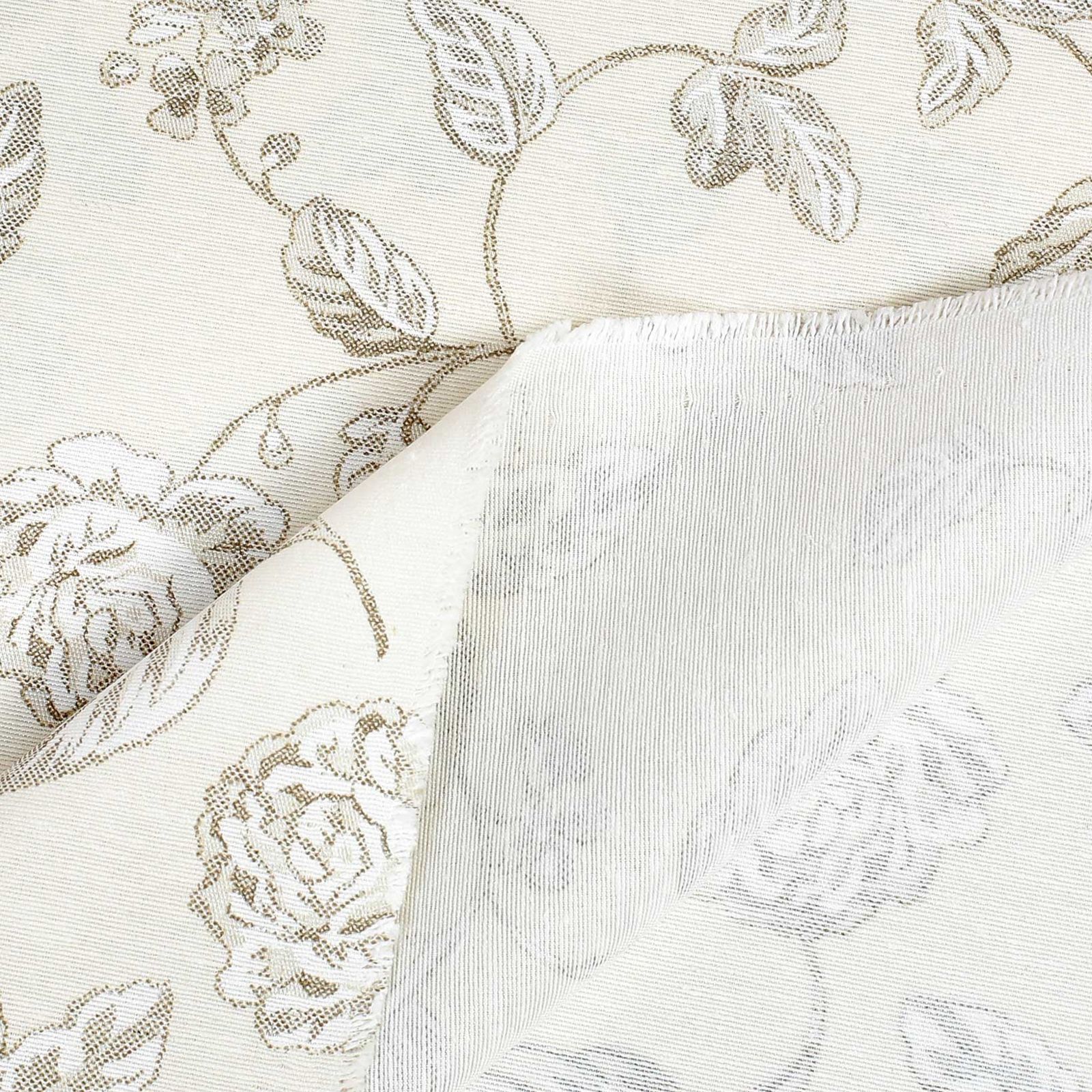 Țesătură decorativă Loneta - trandafiri albi pe crem