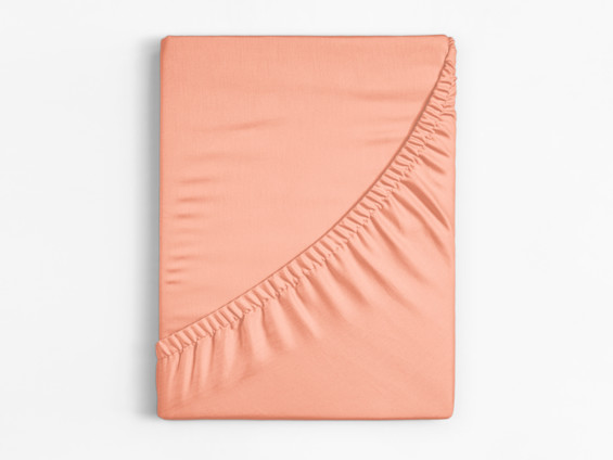 Cearceafuri de pat din bumbac cu elastic - culoare somon