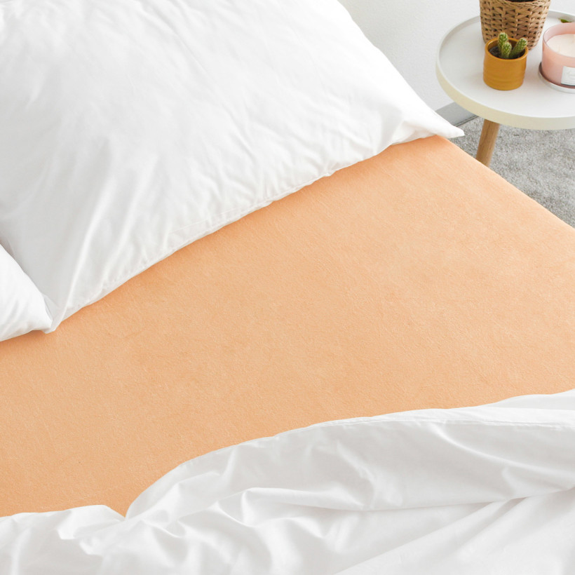 Cearceafuri de pat din terry cu elastic - culoare  somon