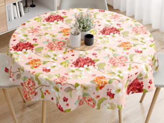 Față de masă decorativă LONETA - model 539 flori de primăvară - rotundă