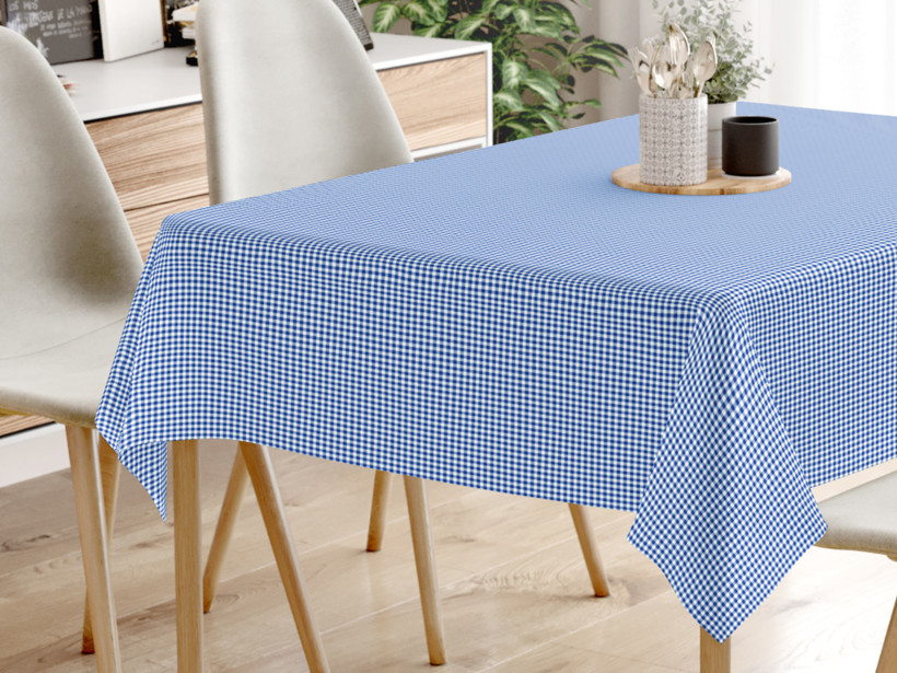 Față de masă decorativă MENORCA - carouri mici albastre și albe