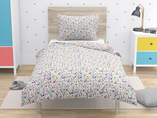 Lenjerie de pat din flanel - model 386 buline colorate