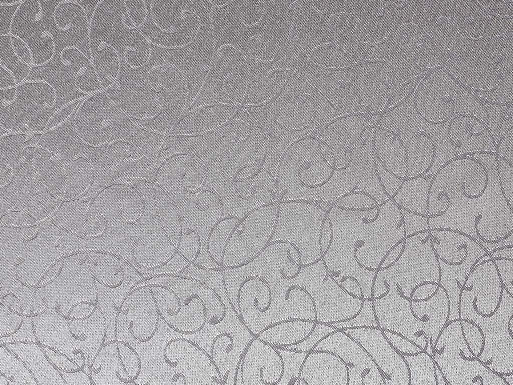 Tesătură decorativă de lux pentru fete de masa - gri-argint desen stilou