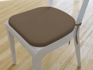 Pernă pentru scaun rotundă decorativă 39x37cm - LONETA - gri-maro