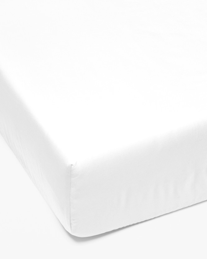 Cearceaf de pat 100% bumbac cu elastic - alb