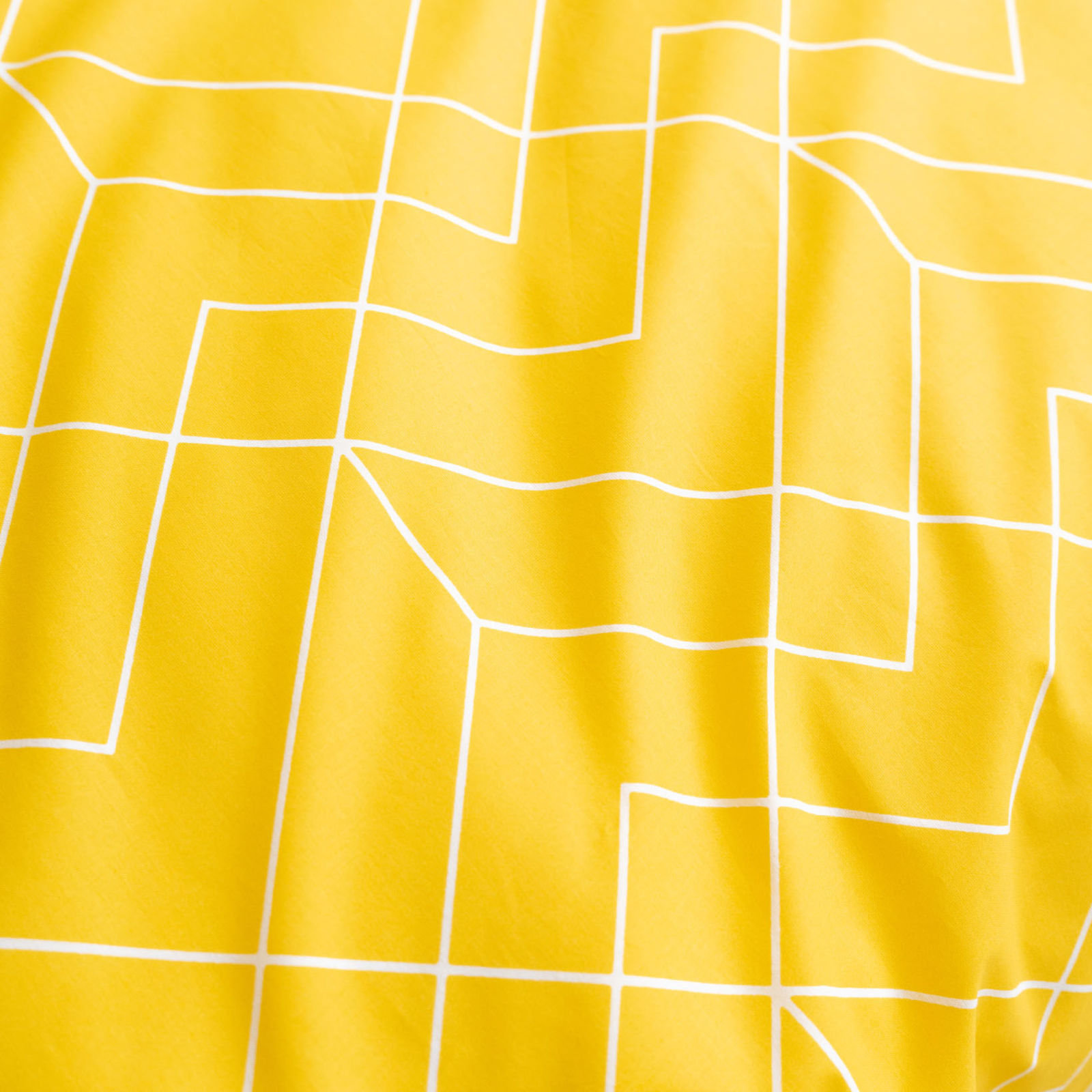 Cearceaf de pat bumbac 100%  cu elastic - mozaic galben