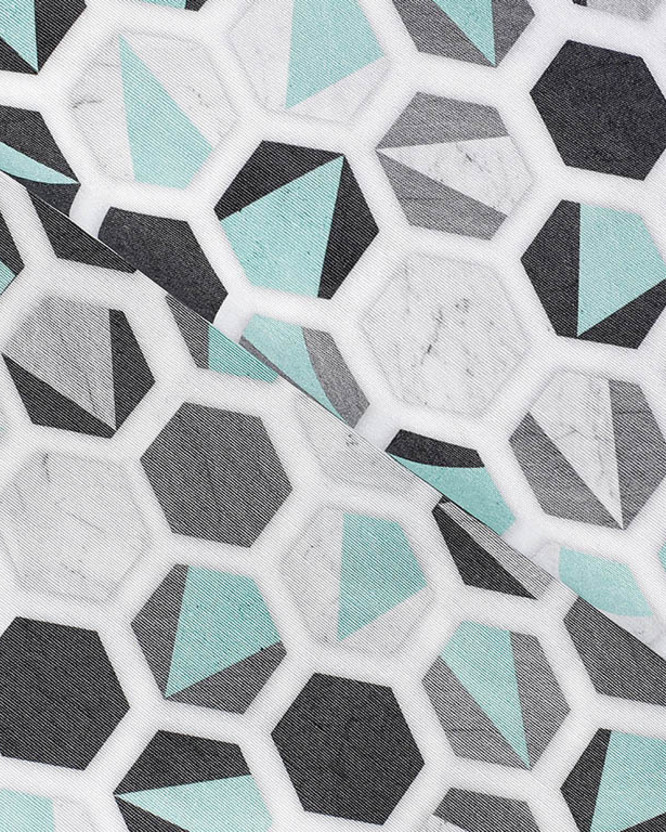 Țesătură decorativă LONETA - hexagon culoarea mentă