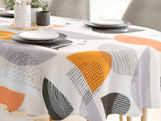 Față de masă din 100% bumbac - forme abstracte colorate - ovală