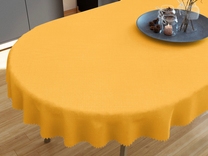 Față de masă teflonată - model 013 galben intens - ovală