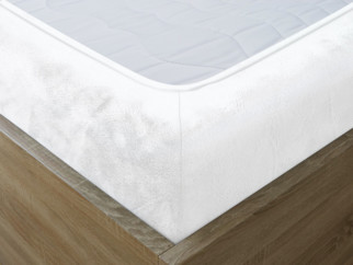 Cearceafuri de pat din microflanel cu elastic - alb