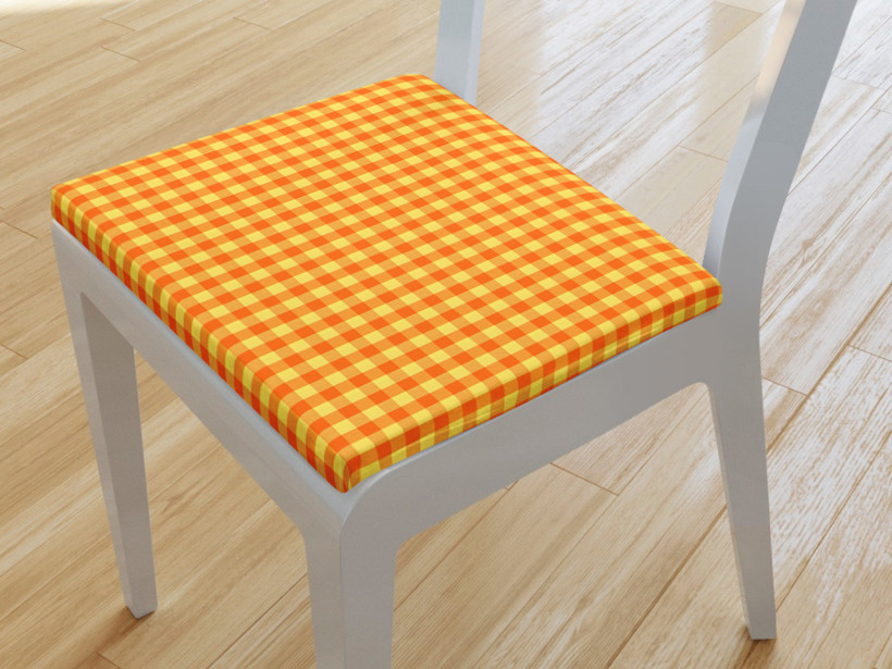 Pernă pentru scaun 38x38 cm - KANAFAS - carouri mici galben-portocaliu