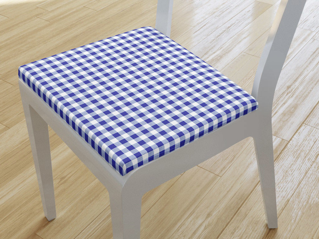 Pernă pentru scaun 38x38 cm - carouri albastre și albe