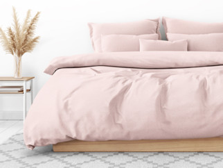 Lenjerie de pat din 100% bumbac - model 1017 - forme mici albe pe roz vechi