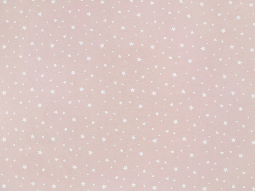 Țesătură SIMONA 100% bumbac - stele albe pe roz vechi