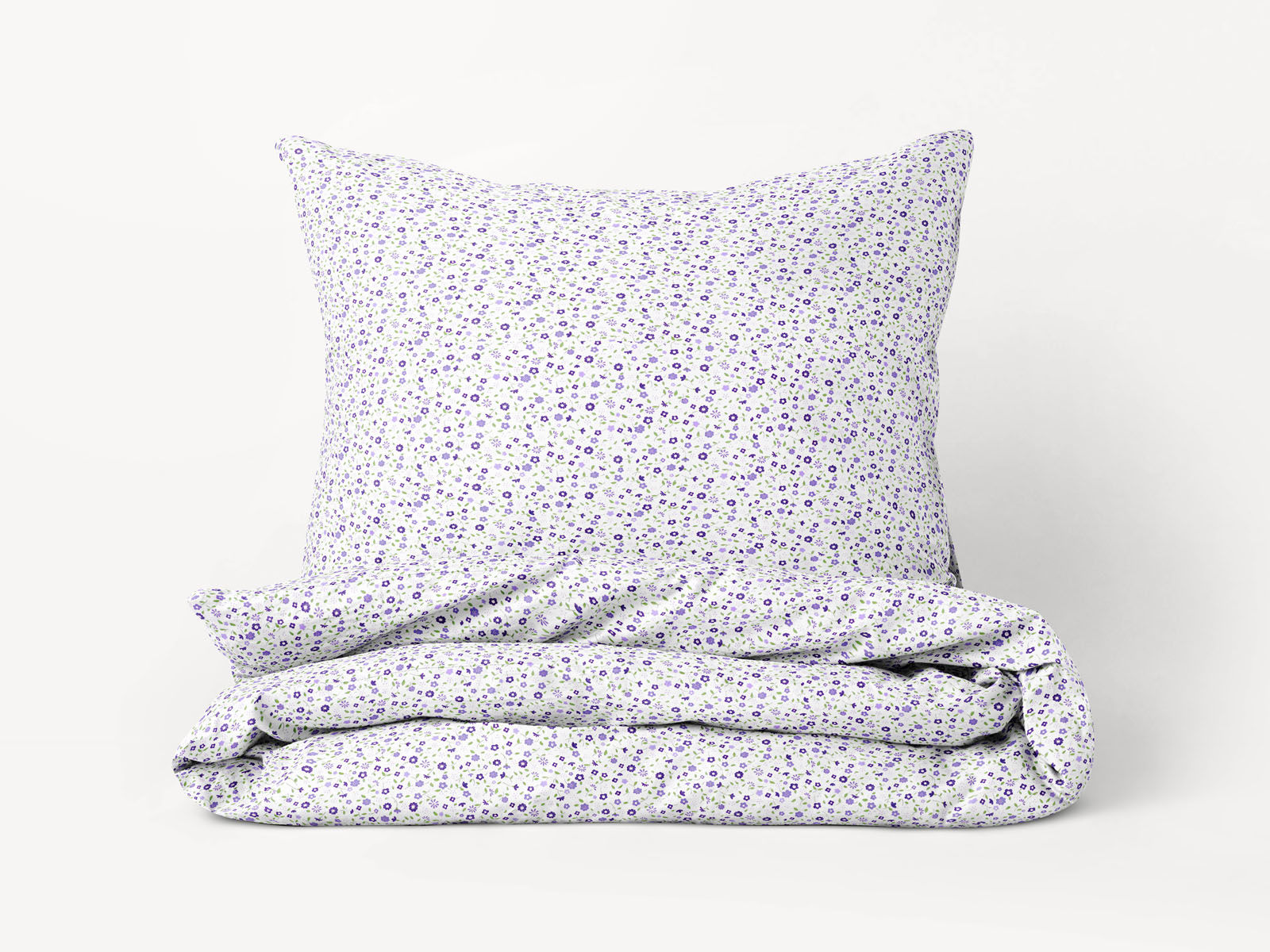 Lenjerie de pat din 100% bumbac - flori mici violet